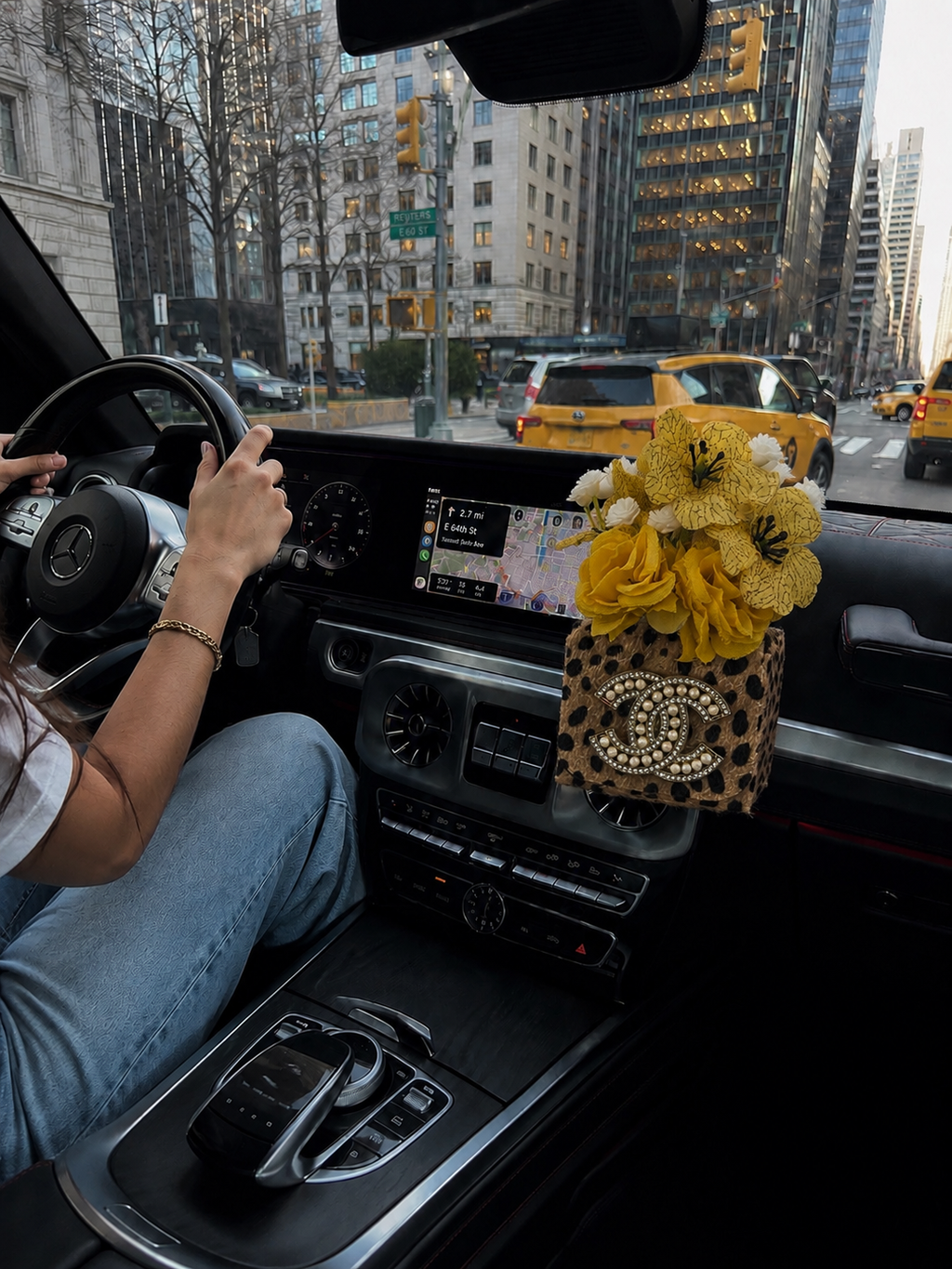 Blooming Bag Luxury Floral Car Air Freshener | Silk Flower Vent Clip Diffuser