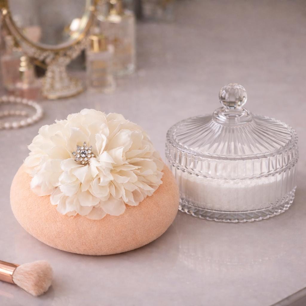 Powder  Puff with Scented Body Powder | Old Hollywood Vanity