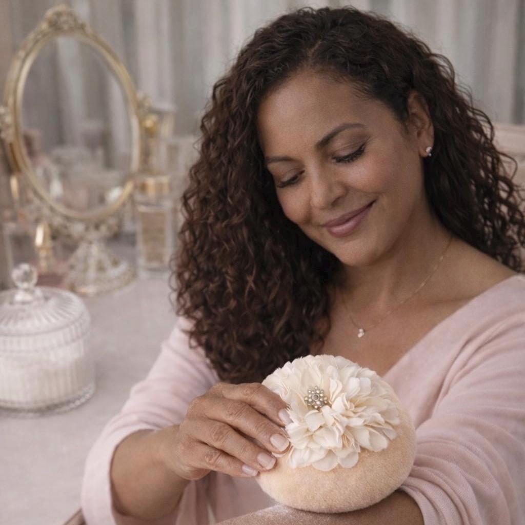 Powder  Puff with Scented Body Powder | Old Hollywood Vanity