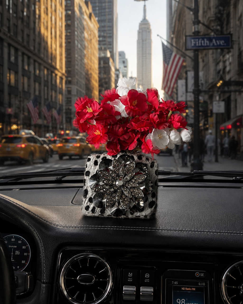 Blooming Bag Luxury Floral Car Air Freshener | Silk Flower Vent Clip Diffuser