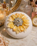 Powder Puff for Women | Real Dried Sunflower | Luxury Bath and Body Accessory