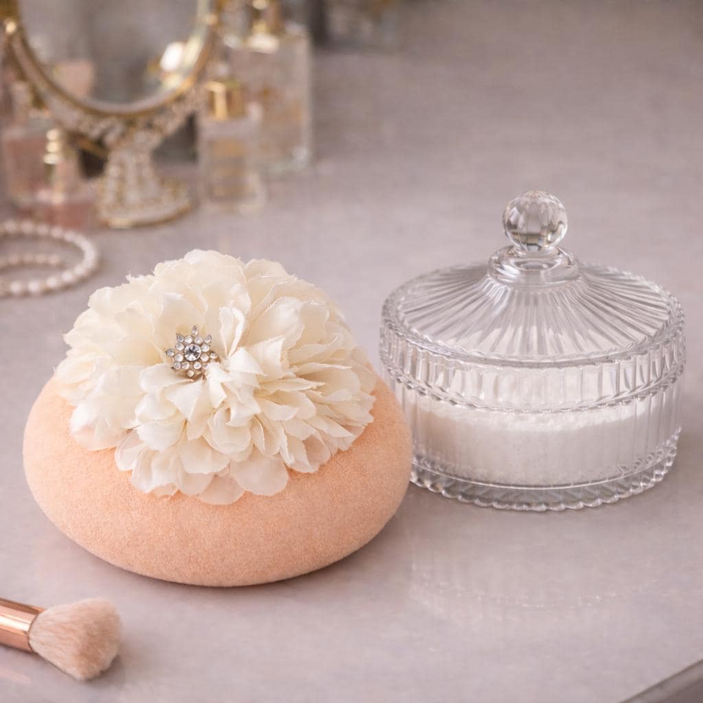 Powder  Puff with Scented Body Powder | Old Hollywood Vanity