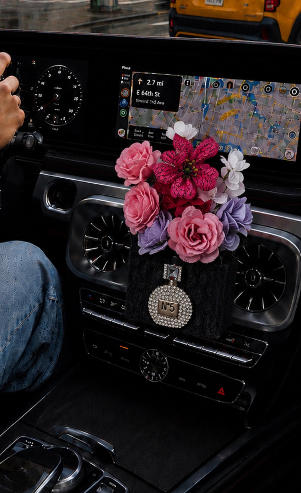 Blooming Bag Luxury Floral Car Air Freshener | Silk Flower Vent Clip Diffuser